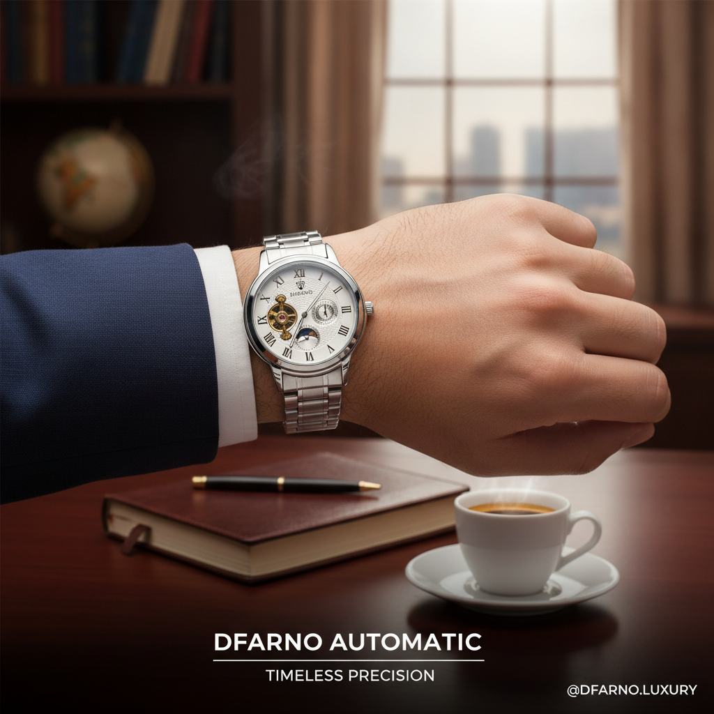 Classic Silver Skeleton Watch