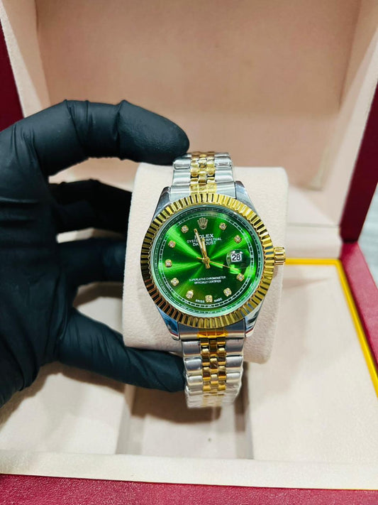 Jubilee Green Dial Men's Two-Tone Dress Watch