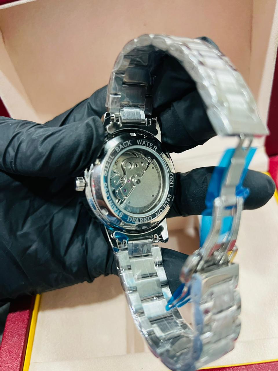 Classic Silver Automatic White Dial Watch