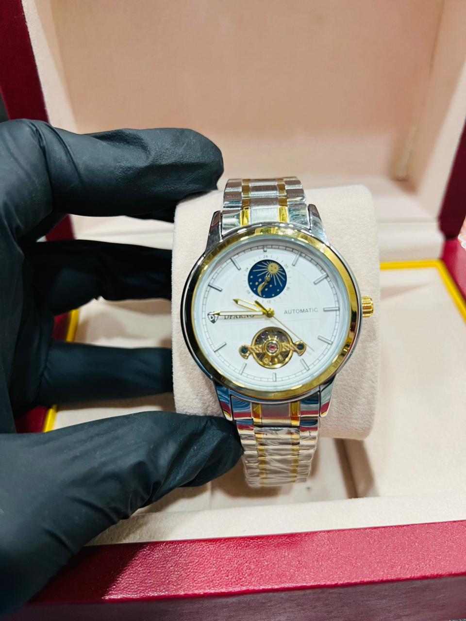 Two-Tone Automatic White Dial Watch