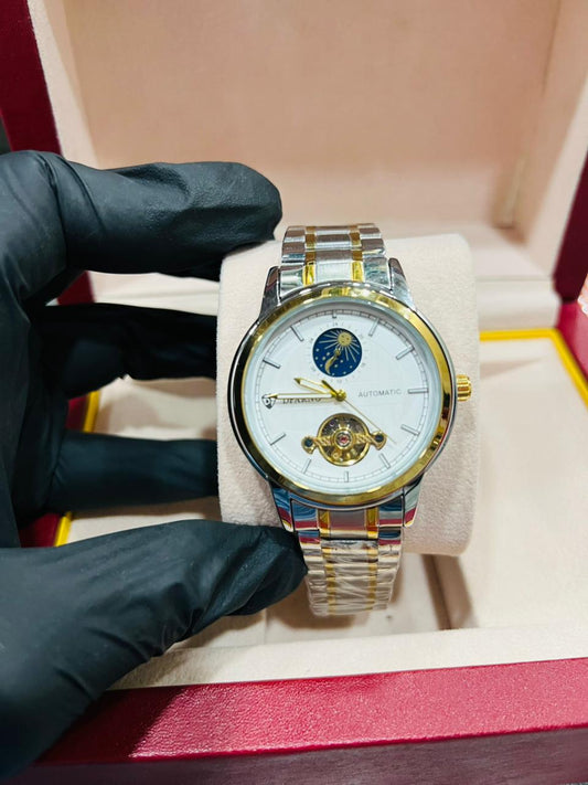 Two-Tone Automatic White Dial Watch