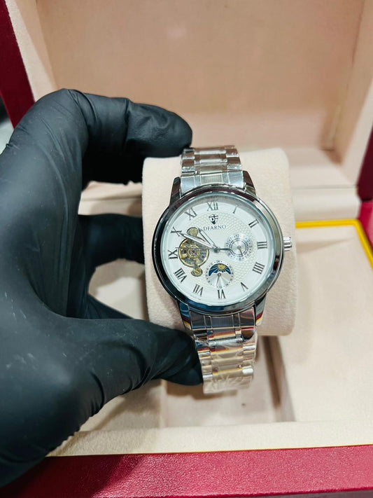 Classic Silver Automatic White Dial