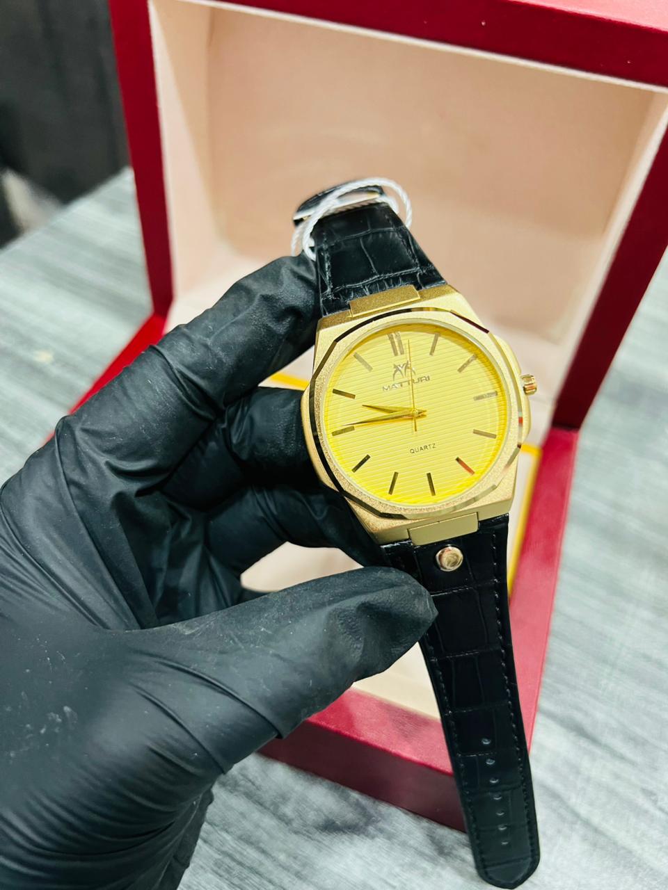 Classic Black Leather Watch