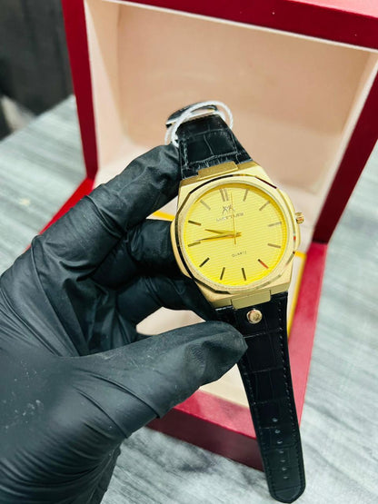 Classic Black Leather Watch