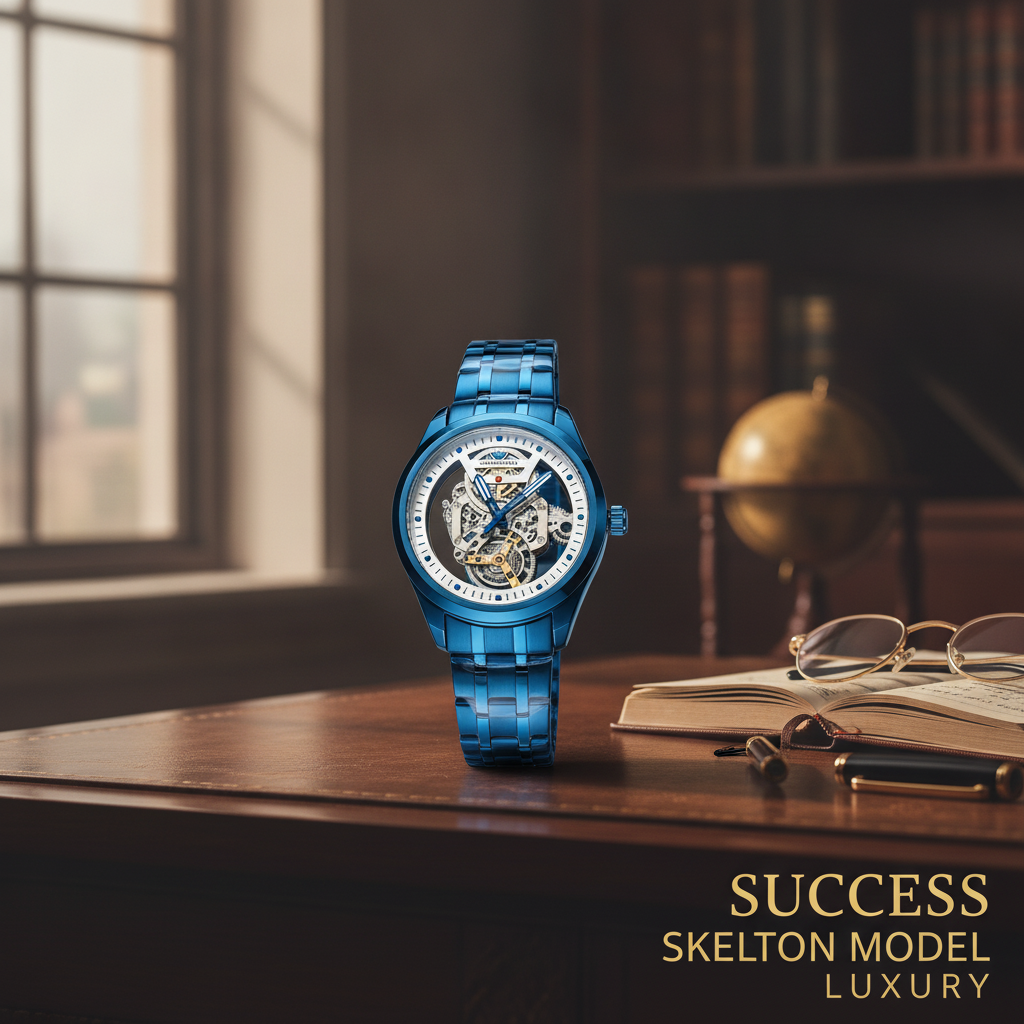 Luxury Skeleton Steel Watch – Gold