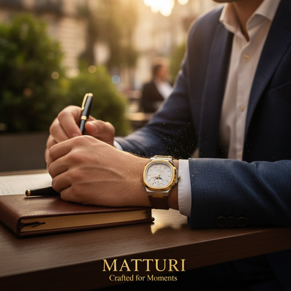 Luxury Black Silicone Watch – Gold Bezel