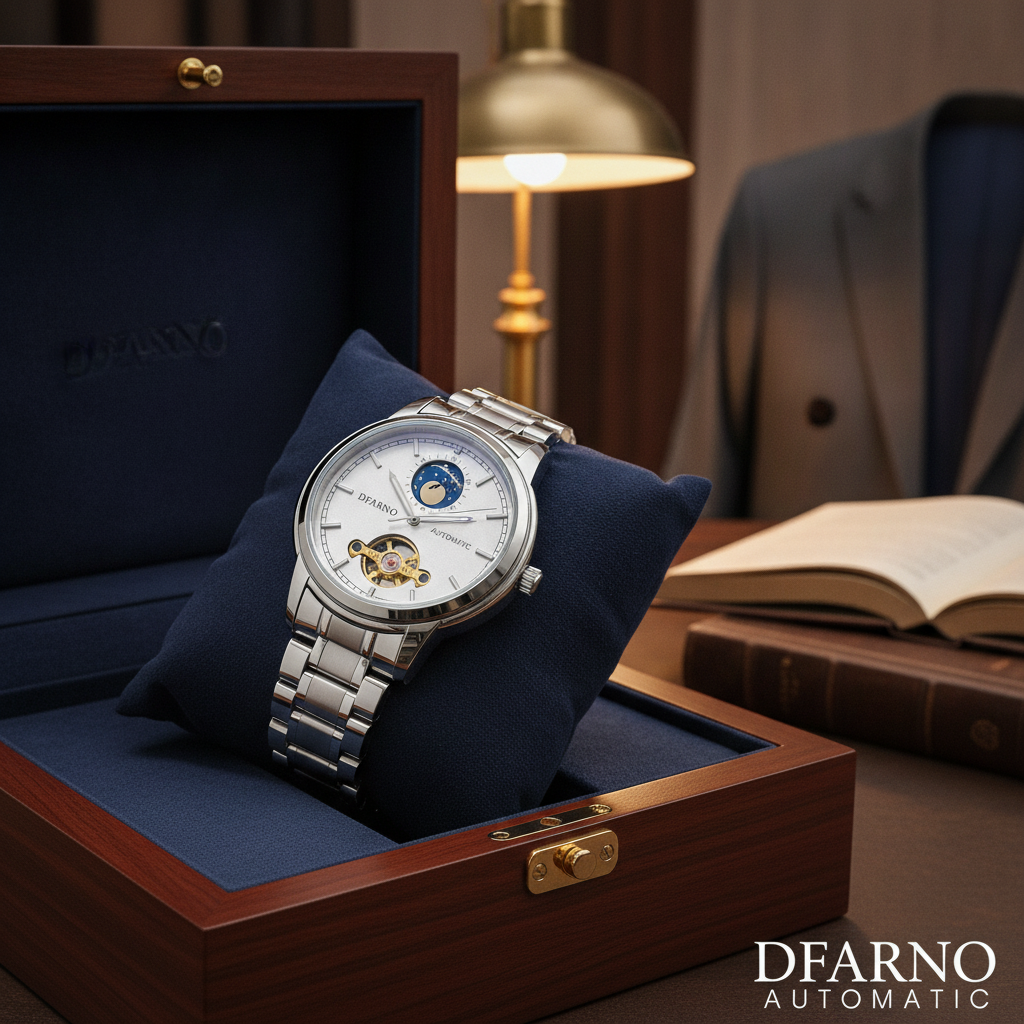 Classic Silver Skeleton Watch