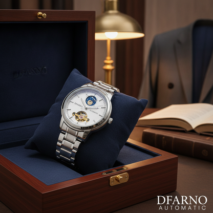 Classic Silver Skeleton Watch