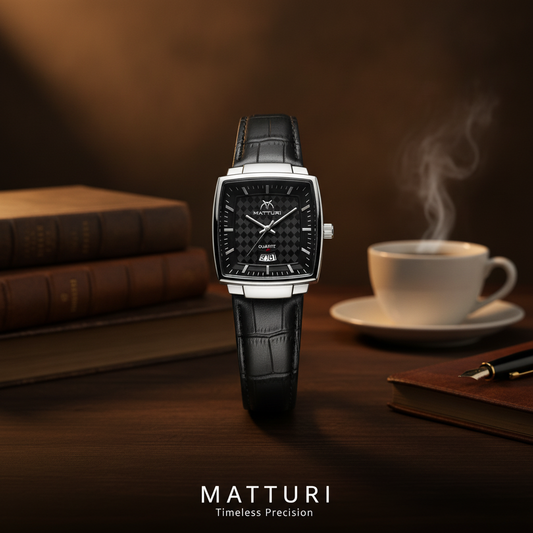 Classic Black Leather Watch